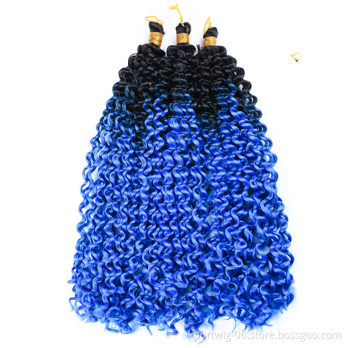 Water Wave Curly Synthetic Crochet Braiding Hair Extension Wholesale Pre Looped Hot Sell Passion Twist Hair For Afro Black Women